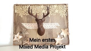 #Mixed Media / Basteln mit Strukturpaste / Ideen mit Herz