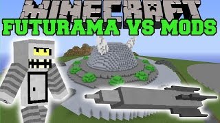 DEADLY BACTERIA MOD VS FUTURAMA - Minecraft Mods Vs Maps (Block Eating & Missles)