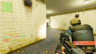 Counter Strike Source - Zombie Escape mod online gameplay on Slender Escape map
