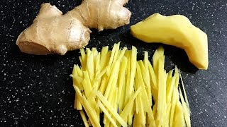 วิธีปอกเปลือกขิงและซอยขิงแบบง่ายและเร็ว - How to peel and julienne ginger