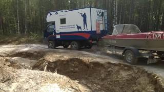 Полноприводный автодом. Весна, лес, выезд на речку Ляму СеверАВТОдом.