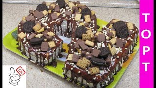 Торт цифра два, кремовый, простой , подходит и мальчикам и девочкам!!!