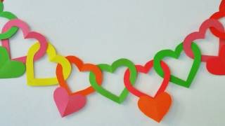 Guirnalda de corazones - Adornos para colgar - Manualidades para todos