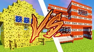 MAISON MINECRAFT EN TNT VS MAISON EN EPONGE !