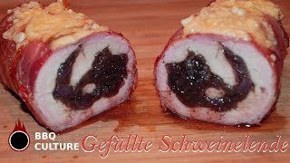 Schweinelende gefüllt mit Balsamico Zwiebeln