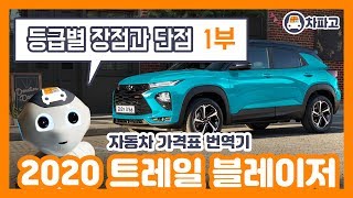 [가격표 번역] 쉐보레 2020 트레일 블레이저 !! 구성과 옵션 알고 사자!! (1부)