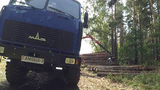 МАЗ полноприводный с  манипулятором  МАЙМАН,погрузка леса...