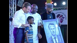 Incredibly talented 11-Year Old Kareem Paints French President Emmanuel Macron