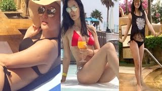 Elli Avram Hot Bikini Pictures By The Pool Compilation