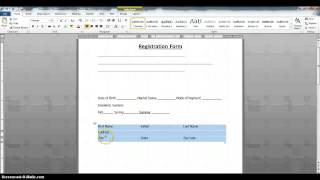 How to Create a Fillable Form Using MS Word 2010 Part 1