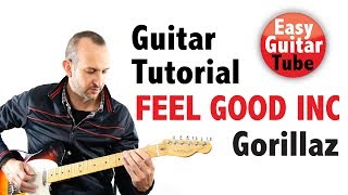 Feel Good Inc - Gorillaz (Easy Guitar Riff Lesson/Tutorial with TABS)