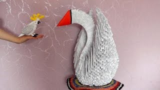 Модульное оригами гигантский лебедь (гусь) вариант 2 (мастер класс)