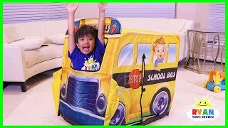 Ryan Pretend Play with School Bus Tent Fun!