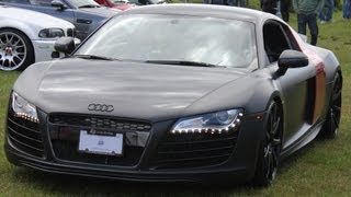 EVIL Sounding Audi R8 V8 - AWE Straight Pipe Exhaust - Startup, Revs, LOUD Acceleration