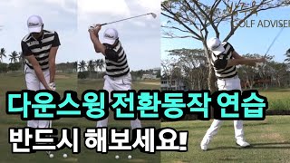 백스윙에서 다운스윙으로 전환(transition) 시점에 대한 이해.