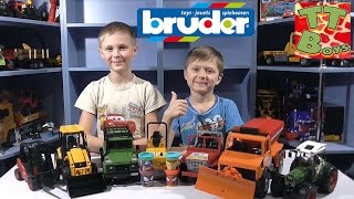 ✔ BRUDER. Спецтехника для детей. Игорек и Богдан играют с машинками. Видео для мальчиков ✔