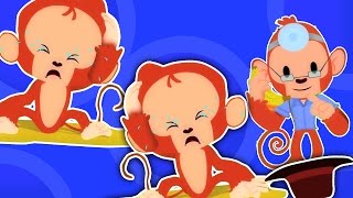 Cinco macacos pequenos pulando na cama | compilação | vídeo educativo