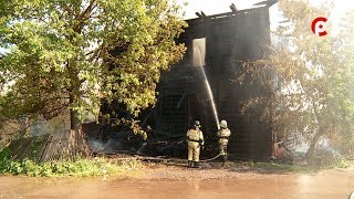Пожар на набережной в Вологде