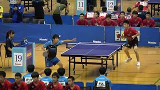 2018IH 卓球男子学校対抗１回戦　甲府工業（山梨県）vs 樹特（群馬県）