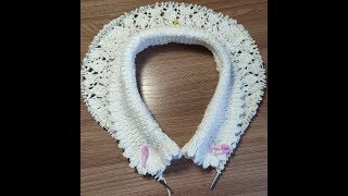 Проще не бывает! Мастер класс вязания спицами Отложного воротника.
