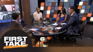 First Take debates how much pressure is on LeBron James after joining Lakers | First Take | ESPN