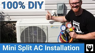 DIY Mini Split AC Installation - Air Conditioning Install without Professional Help