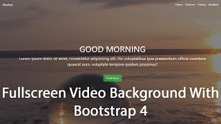 Fullscreen Video Background With HTML CSS and BOOTSTRAP 4