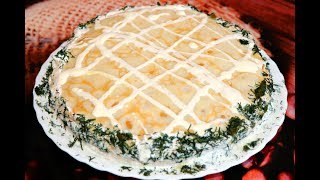 Закусочный торт из блинов с курицей и грибами! Ну, оОчень вкусно!