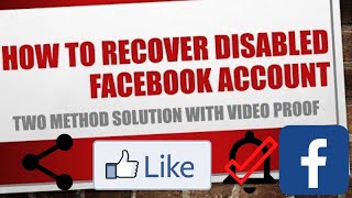 How to Recover Disabled Facebook Account |2020| TWO METHOD FIX