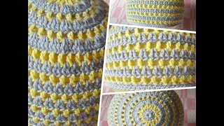 10. Двухцветная шапка крючком