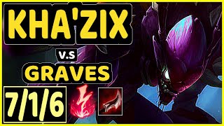SEONGHWAN (KHA'ZIX) vs GRAVES - 7/1/6 KDA JUNGLE CHALLENGER GAMEPLAY - KR