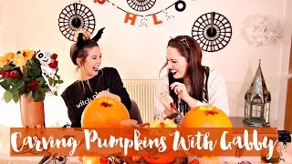 Pumpkin Carving with Gabby 2015 | Zoella