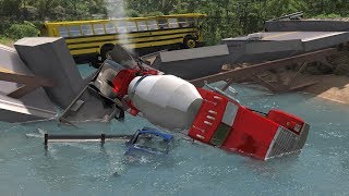 Collapsing Bridge Pileup Crashes 18 | BeamNG.drive
