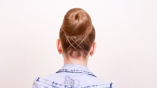 Пучок с 'бубликом', украшенный косичками. Bagel Beam with Braids