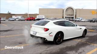 Loud Ferrari FF Cold Startup Rev acceleration in Quebec