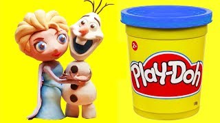Elsa & Olaf Stop motion clay animation video funny for kids
