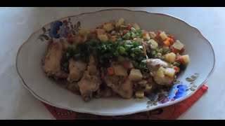 КУРИЦА с овощами  в пакете для запекания