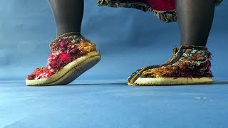 Шьем уютную домашнюю обувь из остатков шерстяных нитей. Мастер класс. Татьяна Лазарева