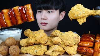 BHC뿌링클닭다리치킨 치즈볼 소떡 리얼사운드 먹방ASMR Korean Sweet Chicken mukbang スイートチキン
 ไก่หวาน Gà ngọt eating sounds