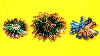 Снежинки из фантиков для конфет мастер класс
