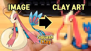 Sculpting Milotic Water-type Pokémon Clay art