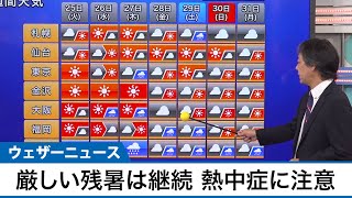 厳しい残暑は継続　熱中症に注意