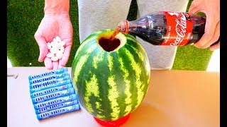 EXPERIMENT: Will Watermelon And COCA COLA MENTOS Explode!