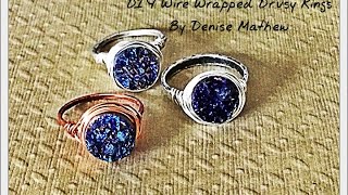 How to Make a Wire Wrapped Druzy Ring by Denise Mathew