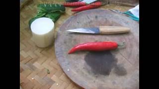 Cách tỉa con tôm từ quả ớt