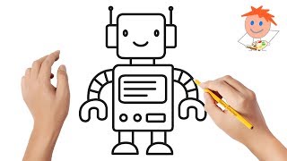 How to draw a robot easy step by step | Drawing for kids