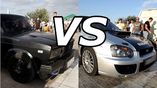 ВАЗ 2107 турбо 300 л.с  vs Subaru Impreza WRX STI 300+ л.с