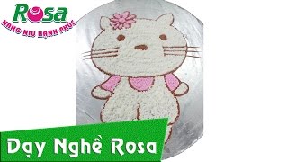 Trang trí bánh kem sinh nhật Mèo Kitty đơn giản