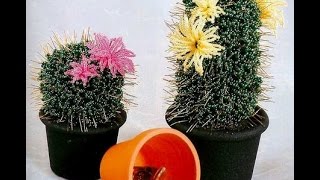 Как сплести кактус из бисера.Мастер класс.