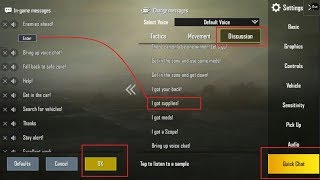 How to change PUBG QUICK CHAT VOICE |PUBG game main quick chat voice kaise badle | Tech apk |#MJTK